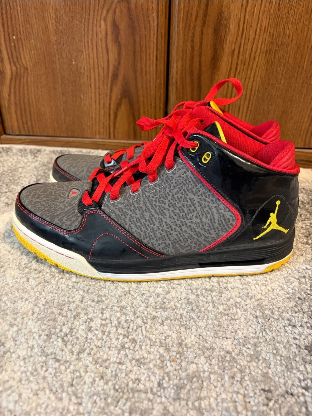Jordan’s black, red, and yellow